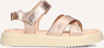 Ton & Ton Meisjes Platte sandalen - Alba - Rosegoud - Leer - Plateauzool - Maat 30