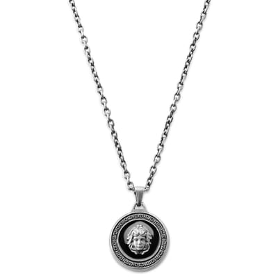 Obelius | Vintage Zilverkleurige Medusa Tondo Ketting