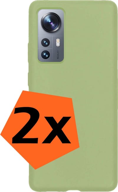 Hoes - 2 Stuks - Geschikt voor Xiaomi 12X - Sterk & Shockproof - Case Siliconen - Back Cover - Telefoon Hoes - Groen