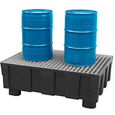 EURO Sump Tray 250/2 CEMO, polyethyleen, met 4 poten, met goedkeuring, B 1205 x D 805 x H 430 mm, met gegalvaniseerd rooster