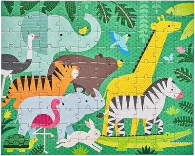 Petit Collage Legpuzzel 2-in-1 Dieren Junior 49 Stukjes