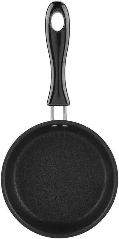 Kleine Koekenpan - Mini Pan - Ontbijt Maken - Ergonomisch Handvat - 12 cm Diameter - Zwart