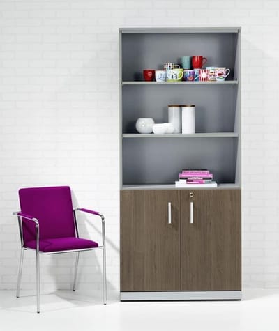 Modulaire draaideurkast Chief 200x90x42cm half open Robson Eiken ombouw Aluminium