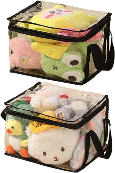 Speelgoed Opbergmand - Opbergdoos Speelgoedkist - Kinderkamer Opruimen - Transparant Opvouwbaar - 29 Liter 38 CM - Zwart
