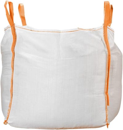 Big Bag - Afvalzak - Opslag Bouwmateriaal - Extra Versterkt - 90x90x90 cm - Wit Oranje