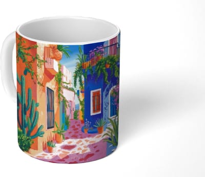 Mok - Koffiemok - Geel - Blauw - Oranje - Huis - Mokken - 350 ML - Beker - Koffiemokken - Theemok