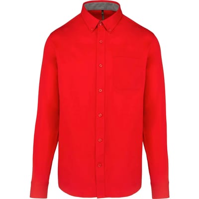 Kariban Herenoverhemd met lange mouwen van katoen Nevada K586 - Red - M
