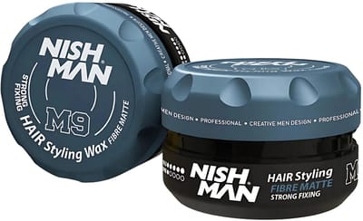Nishman M9 Fibre Matte Hair Styling Wax 100ml, Sterke Hold Matte Finish voor Heren