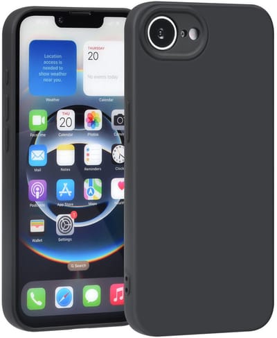 Shockproof Backcover - Liquid Silicone Soft Hoesje - Geschikt voor: Apple iPhone 17E / 16E - Zwart