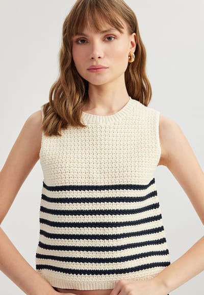 Ronde kraag Mouwloos Tanktop