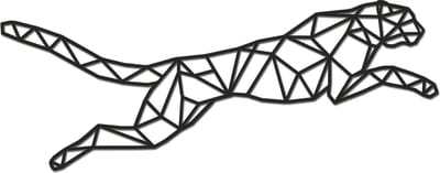 Hout-Kado - Cheetah - Large - Zwart - Geometrische dieren en vormen - Hout - Lasergesneden- Wanddecoratie