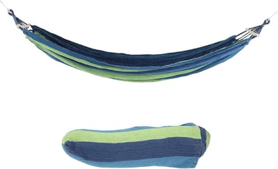 Camping Hangmat - Draagbare Luier - Buiten Ontspannen - Met Spreidstok - 240x150 cm - Blauw Gestreept