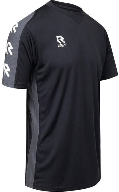 Robey Performance Shirt Korte Mouw Kinderen - Zwart / Grijs | Maat: 116