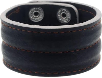 Behave - brede armband van imitatieleer - zwarte urban stijl - unisex