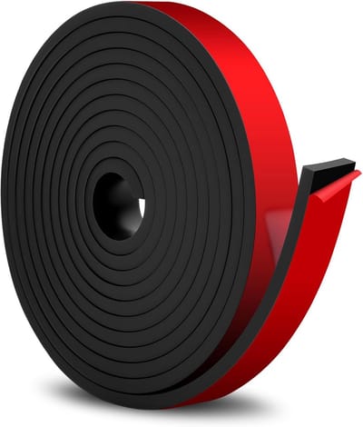 rubberen strip, 3 m x 20 mm x 5 mm, zelfklevende rubberen plaat, neopreenrubber, voor doe-het-zelf afdichtingen, bescherming van vloeren, trillingsbescherming, antislip
