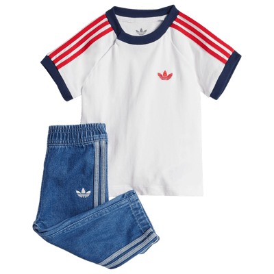 Adidas Trefoil Trainingspakken Baby - Blauw - Maat 93 - 98 CM - Katoen Jersey