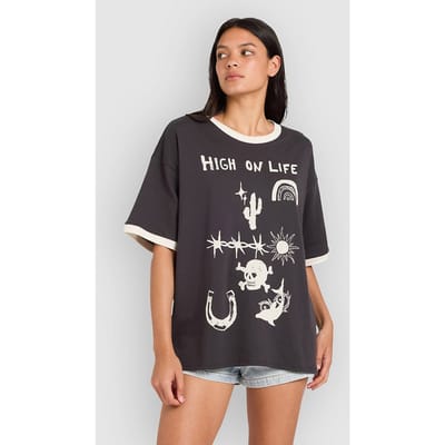 RVCA Dani Miller Oversized Ringer T-Shirt zwart