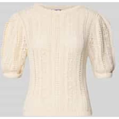 Gebreid shirt met ronde hals en golvende zoom