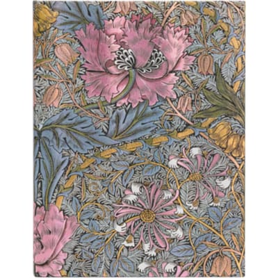 Paperblanks cahier, william morris : pink honeysuckle, formaat midi, gelinieerd