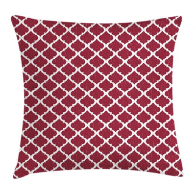 ABAKUHAUS Kussenhoes – Ikat-patroon – 45x45 cm – Licht maroon/wit