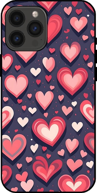 Smartphonica Telefoonhoesje Geschikt voor iPhone 13 Pro Max met Hartjes Opdruk - TPU Backcover Case With Heart Design geschikt voor iPhone 13 Pro Max