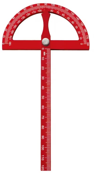 DW4Trading Precisie Aftekenhulp Gradenboog 0-180° L=175mm Metrisch - Aluminium Meetgereedschap