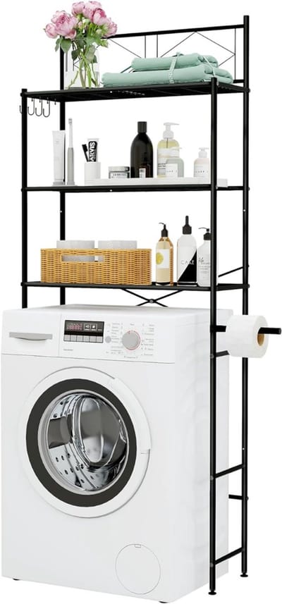 DailySupplies® Wasmachine Ombouw - Opbouwmeubel - Kast Wasdroger - Meubel - Zwart