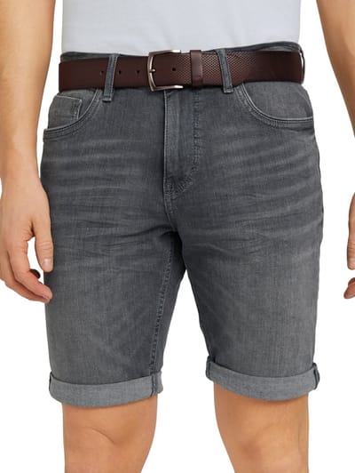 Tom Tailor - TTWILL leren riem met vierkante gesp - Maat 80 - brown uni