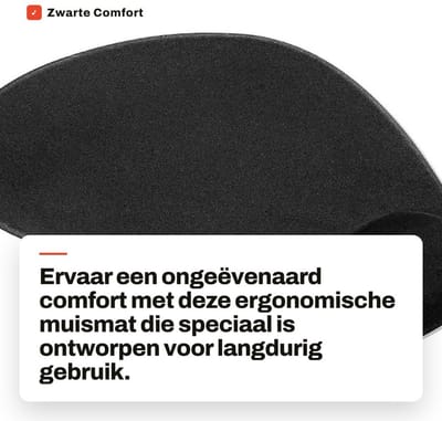Dailygoods- Muismat Ergonomisch - Muismat met Polssteun - Antislip - Zwarte Muismat - Muismat XXL - Comfortabel tijdens Werk en Gaming - Gelmuismat