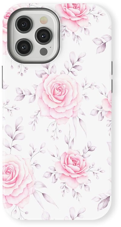 Bloemen Design Hoesje geschikt voor iPhone 12 Pro | Flower Print Tough Case met Mag | Shockproof | Bloemen Motief Backcover geschikt voor iPhone 12 Pro Rose Romance