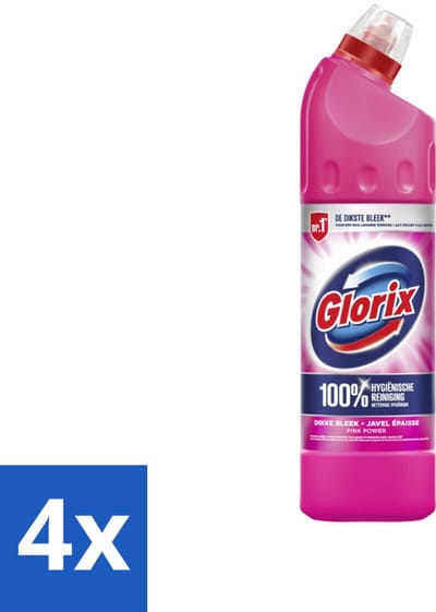 4 x Glorix Bleek Pink Power 750 ml - Bleek - Hygiëne - Reiniging - Toilet - Badkamer