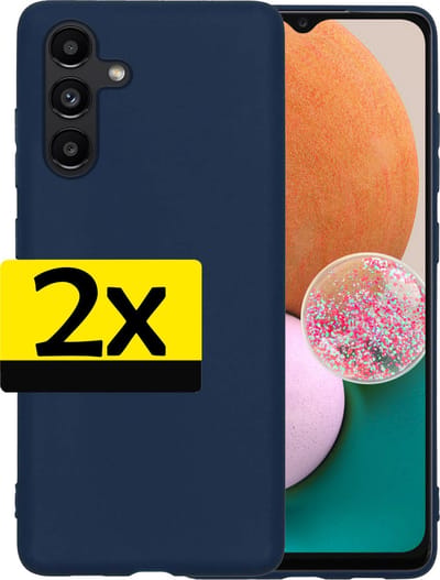 Hoesje - 2 Stuks - Geschikt voor Samsung Galaxy A13 5G - Sterk & Shockproof - Case Siliconen - Back Cover - Telefoon Hoes - Telefoonhoesjes - Donkerblauw