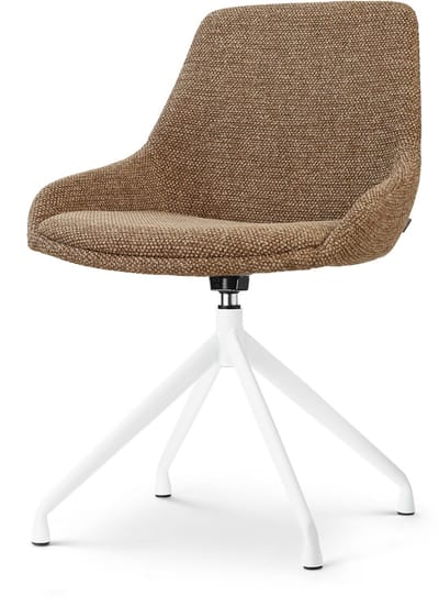 Nolon Nola-Isa draaibare Eetkamerstoel bruin blend - wit onderstel - stijlvol - comfortabele zitting - scandinavisch