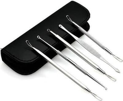 Comedonenlepel Set 5-Delig | Luxe Etui | Blackhead | Fashion Favorite