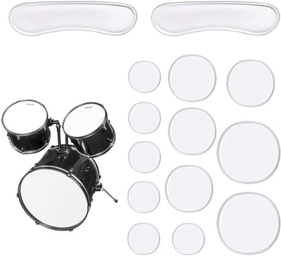 14-delige Drum Demper Gel Set van Zacht Silicoon - Transparante Demper Pads voor Drums, Ovalen en Lange Strips, Geluidsdempers en Accessoires voor Drumspelers