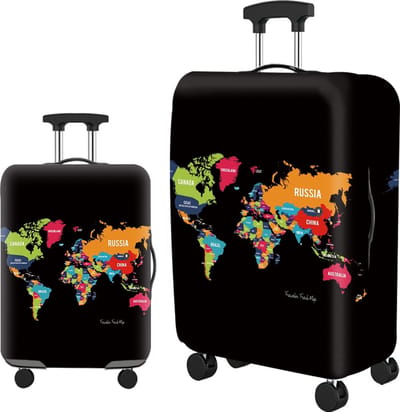 SUNMOOL Kofferhoes - Kofferhoes - Koffer Beschermhoes - Kaart - Maat: S (18-21inch)