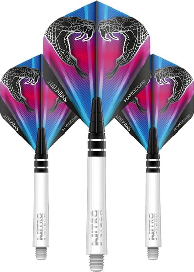 RED DRAGON - Peter Wright Snakebite Snake Design Vlucht en schachtcombinatie - 3 sets per pakket (9 dartvluchten in totaal)