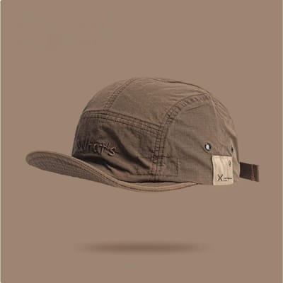 Casquette de baseball vintage à 5 panneaux pour homme, à petit bord, avec lettres brodées, design respirant à séchage rapide, pour homme, camping, usage quotidien en extérieur gray