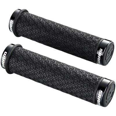 SRAM DH Siliconen handvatten met schroefbeveiliging, zwart