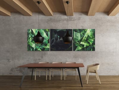 Panter Drieluik Schilderij – Modern Canvas Wanddecoratie – 3-Delige Panther Kunst - 3x30x30 cm