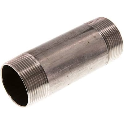 R 1 1/2'' RVS Dubbele Pijpnippel 20 Bar DIN 2982 - 120mm - FL2S-M-ST-112R-120L