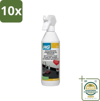 10 x HG Natuurstenen Aanrechtbladreiniger 500 ml - Grootverpakking - Natuursteen Aanrechtblad Reinigen - Natuursteen Reinigen - Graniet Reinigen - Marmer Reinigen - Hardsteen Reinigen