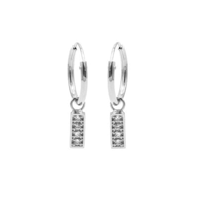 Karma-Oorring-Symbool-Zirkonia-Rectangle-Zilver-M2635