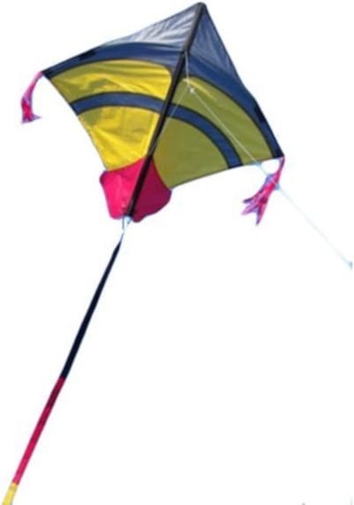 Eenlijnsvlieger Spiderkites Kirk Afghan Fight Dragon Yellow 130003 Geel 75 x 65 cm