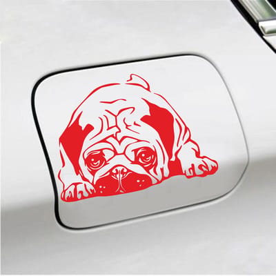 Bumpersticker - Hond - 11,6 X 16 - Rood