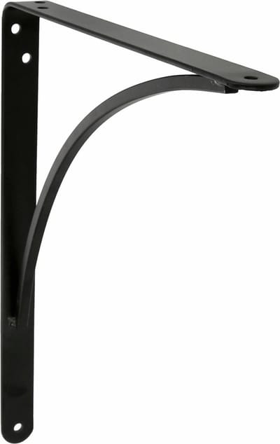 AMIG Plankdrager/planksteun van metaal - gelakt zwart - H200 x B150 mm - boekenplank steunen - tot 75 kg