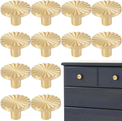 Kastknoppen Set - Meubelgrepen - Kastdecoratie - Geborsteld metaal - 12 stuks - Goud