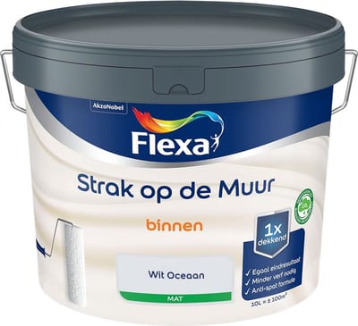 Flexa - Strak Op De Muur Binnen Mat - Wit Oceaan - Mengverf - 10 L