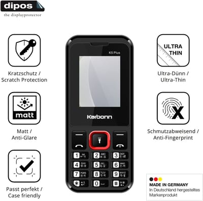 dipos – 4x Matte Beschermfolie geschikt voor Karbonn K5 Plus | Krasbestendige & antireflecterende Screenprotector Ultra-Thin