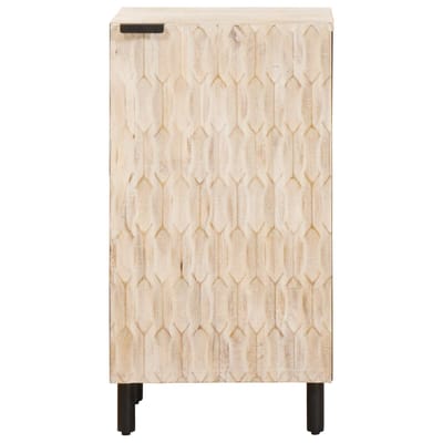 vidaXL - Dressoir - Witte - Was - Afwerking - 40 - x - 33 - x - 75 - cm - Massief - Mango - Hout